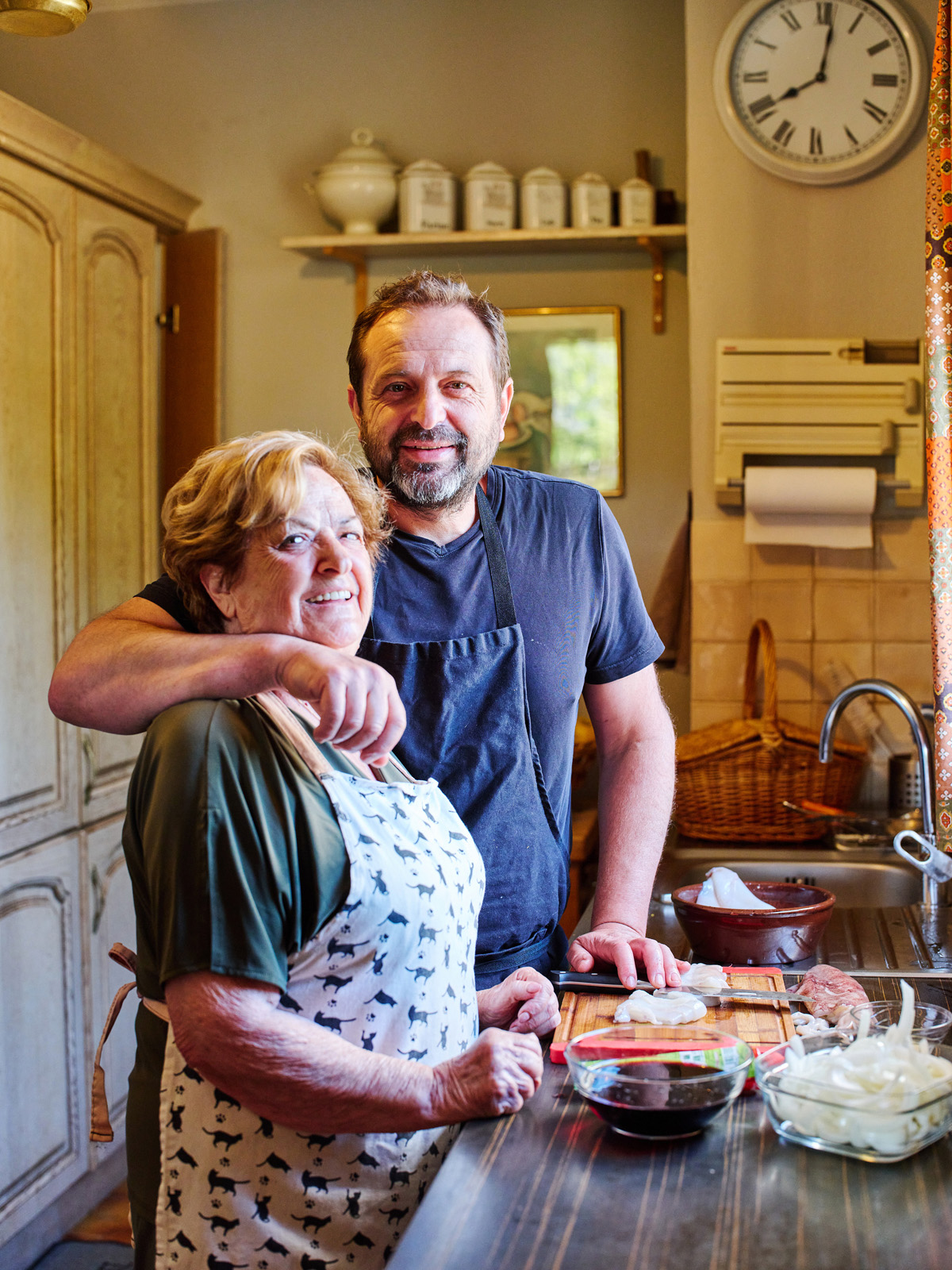 Lili et Jean-Baptiste en cuisine à A Pignata