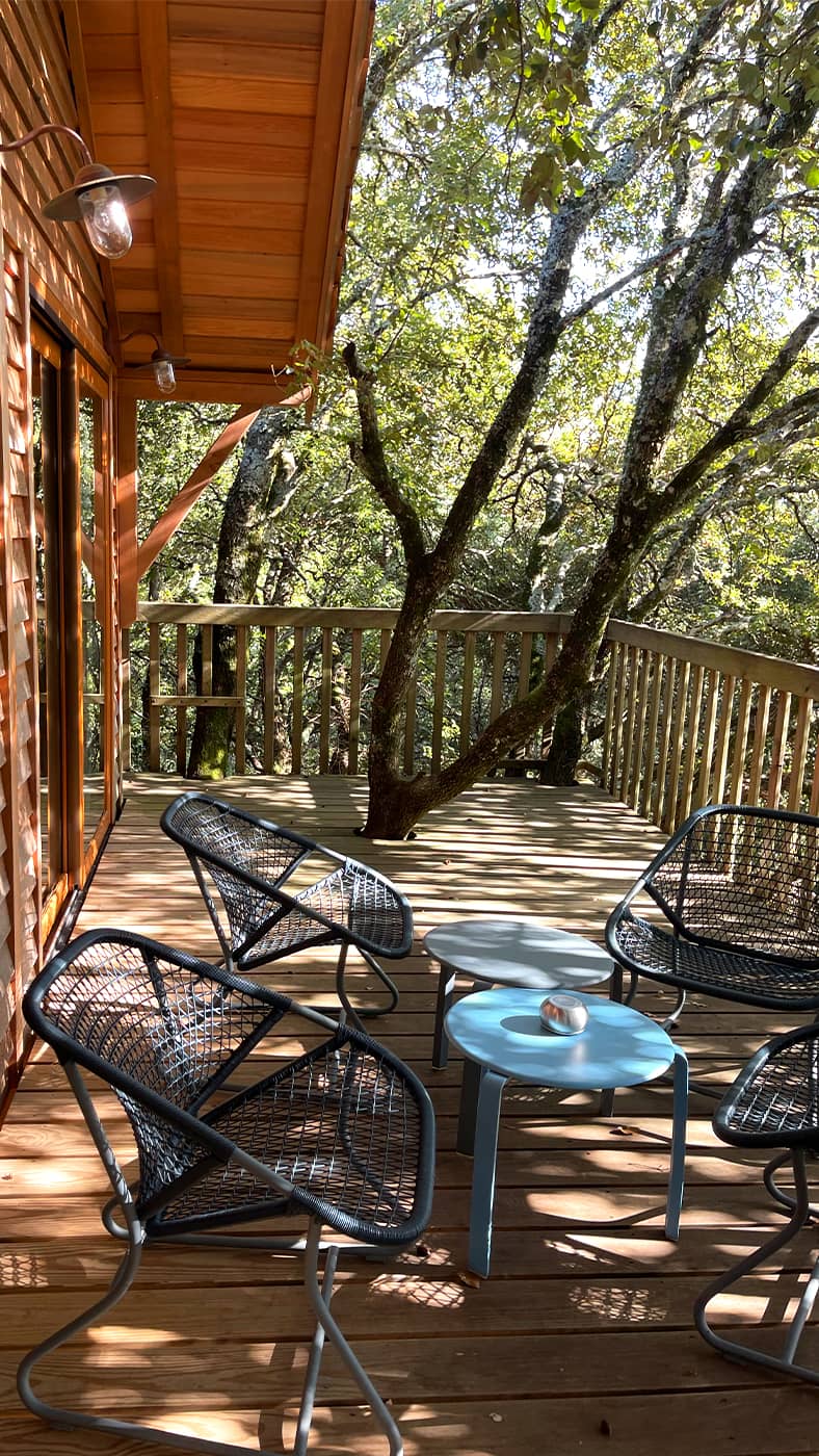 Cabane perchée avec terrasse