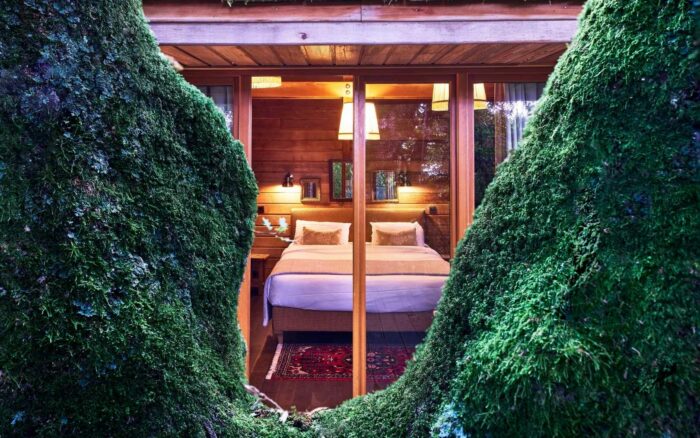 Outdoor Terrace Tree hut Farm Inn in Corsica